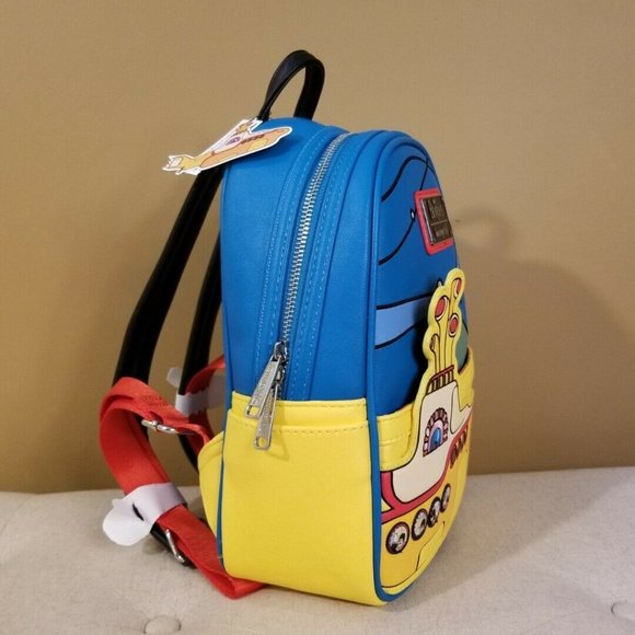 Loungefly the Beatles Yellow Submarine Mini Backpack All you Need is Love NEW